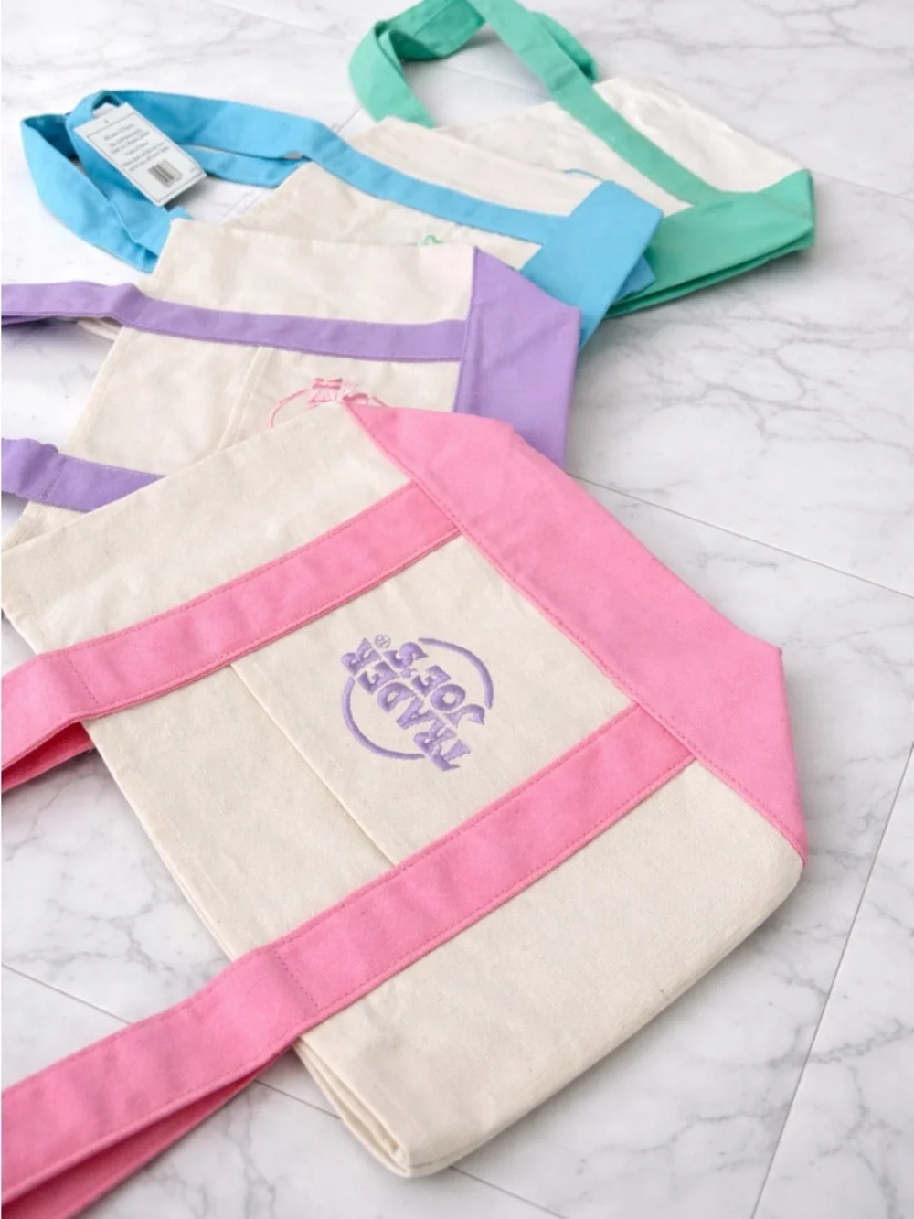 NWT TRADER JOE’S Mini Tote in Pink, Lavender, Blue, or Green - Everyday Carry
